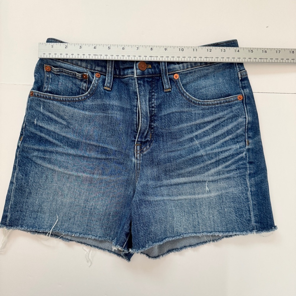 Madewell Curvy High-Rise Denim Shorts Blue Canterdale Wash Jeans Sz 27 - Picture 7 of 15